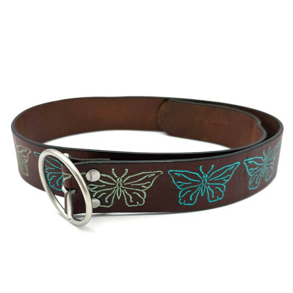 Y2K Butterfly Belt Italian Leather Sz S - 36.5" – Made in USA - Indie Festival - Picture 2 of 6